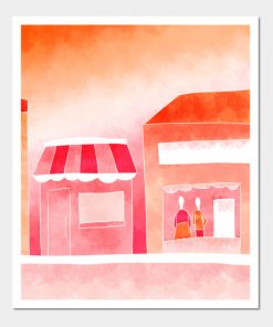 Lesbian Posters - Forested Sunset Poster TP1503 5 - Lesbian Flag Forested Sunset