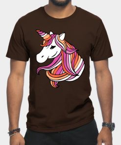 Lesbian T-Shirts - Lesbian Flag Unicorn T-Shirt TP1503 10 - Lesbian Flag Lesbian Flag Unicorn