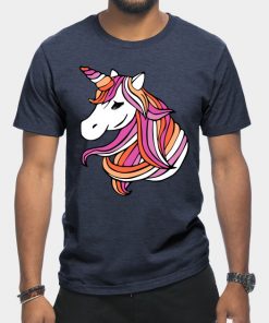 Lesbian T-Shirts - Lesbian Flag Unicorn T-Shirt TP1503 11 - Lesbian Flag Lesbian Flag Unicorn