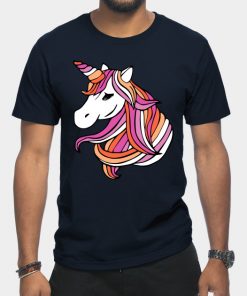 Lesbian T-Shirts - Lesbian Flag Unicorn T-Shirt TP1503 15 - Lesbian Flag Lesbian Flag Unicorn