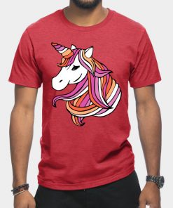 Lesbian T-Shirts - Lesbian Flag Unicorn T-Shirt TP1503 18 - Lesbian Flag Lesbian Flag Unicorn