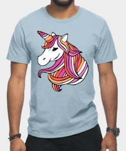 Lesbian T-Shirts - Lesbian Flag Unicorn T-Shirt TP1503 19 - Lesbian Flag Lesbian Flag Unicorn