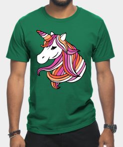 Lesbian T-Shirts - Lesbian Flag Unicorn T-Shirt TP1503 20 - Lesbian Flag Lesbian Flag Unicorn