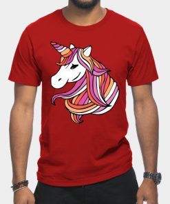 Lesbian T-Shirts - Lesbian Flag Unicorn T-Shirt TP1503 21 - Lesbian Flag Lesbian Flag Unicorn