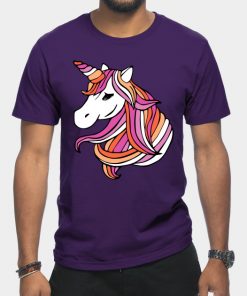 Lesbian T-Shirts - Lesbian Flag Unicorn T-Shirt TP1503 23 - Lesbian Flag Lesbian Flag Unicorn