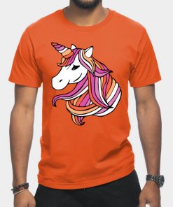 Lesbian T-Shirts - Lesbian Flag Unicorn T-Shirt TP1503 24 - Lesbian Flag Lesbian Flag Unicorn