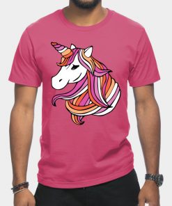 Lesbian T-Shirts - Lesbian Flag Unicorn T-Shirt TP1503 25 - Lesbian Flag Lesbian Flag Unicorn