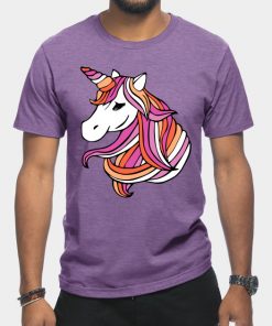 Lesbian T-Shirts - Lesbian Flag Unicorn T-Shirt TP1503 26 - Lesbian Flag Lesbian Flag Unicorn
