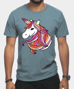 Lesbian T-Shirts - Lesbian Flag Unicorn T-Shirt TP1503 3 - Lesbian Flag Lesbian Flag Unicorn