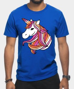 Lesbian T-Shirts - Lesbian Flag Unicorn T-Shirt TP1503 4 - Lesbian Flag Lesbian Flag Unicorn