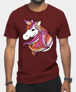 Lesbian T-Shirts - Lesbian Flag Unicorn T-Shirt TP1503 6 - Lesbian Flag Lesbian Flag Unicorn