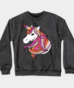 Lesbian Sweatshirts - Lesbian Flag Unicorn Sweatshirt TP1503 4 - Lesbian Flag Lesbian Flag Unicorn