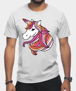 Lesbian T-Shirts - Lesbian Flag Unicorn T-Shirt TP1503 8 - Lesbian Flag Lesbian Flag Unicorn