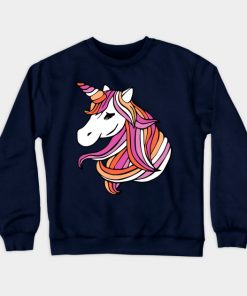 Lesbian Sweatshirts - Lesbian Flag Unicorn Sweatshirt TP1503 7 - Lesbian Flag Lesbian Flag Unicorn