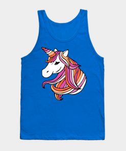Lesbian Tank Tops - Lesbian Flag Unicorn Tank Top TP1503 3 - Lesbian Flag Lesbian Flag Unicorn