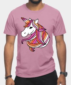 Lesbian T-Shirts - Lesbian Flag Unicorn T-Shirt TP1503 9 - Lesbian Flag Lesbian Flag Unicorn