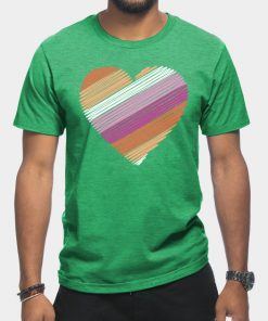 Lesbian T-Shirts - Lesbian Flag Heart T-Shirt TP1503 10 - Lesbian Flag Lesbian Flag Heart
