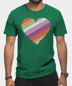 Lesbian T-Shirts - Lesbian Flag Heart T-Shirt TP1503 13 - Lesbian Flag Lesbian Flag Heart