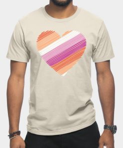 Lesbian T-Shirts - Lesbian Flag Heart T-Shirt TP1503 14 - Lesbian Flag Lesbian Flag Heart