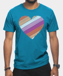 Lesbian T-Shirts - Lesbian Flag Heart T-Shirt TP1503 17 - Lesbian Flag Lesbian Flag Heart