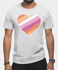 Lesbian T-Shirts - Lesbian Flag Heart T-Shirt TP1503 18 - Lesbian Flag Lesbian Flag Heart