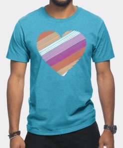 Lesbian T-Shirts - Lesbian Flag Heart T-Shirt TP1503 19 - Lesbian Flag Lesbian Flag Heart