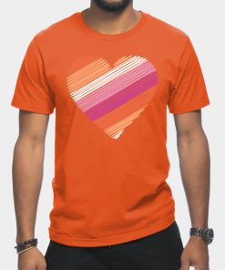 Lesbian T-Shirts - Lesbian Flag Heart T-Shirt TP1503 2 - Lesbian Flag Lesbian Flag Heart