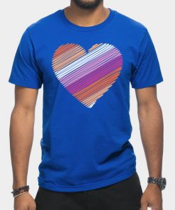 Lesbian T-Shirts - Lesbian Flag Heart T-Shirt TP1503 21 - Lesbian Flag Lesbian Flag Heart