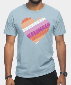 Lesbian T-Shirts - Lesbian Flag Heart T-Shirt TP1503 26 - Lesbian Flag Lesbian Flag Heart