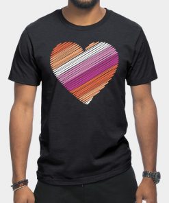 Lesbian T-Shirts - Lesbian Flag Heart T-Shirt TP1503 3 - Lesbian Flag Lesbian Flag Heart