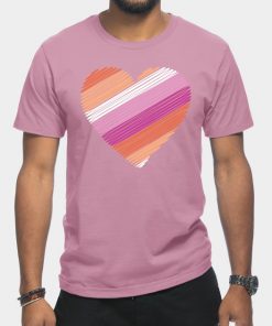 Lesbian T-Shirts - Lesbian Flag Heart T-Shirt TP1503 4 - Lesbian Flag Lesbian Flag Heart