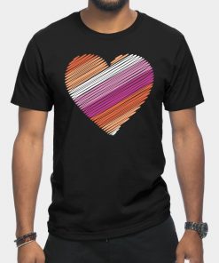 Lesbian T-Shirts - Lesbian Flag Heart T-Shirt TP1503 5 - Lesbian Flag Lesbian Flag Heart