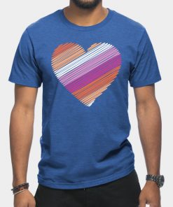 Lesbian T-Shirts - Lesbian Flag Heart T-Shirt TP1503 6 - Lesbian Flag Lesbian Flag Heart
