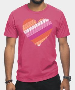 Lesbian T-Shirts - Lesbian Flag Heart T-Shirt TP1503 7 - Lesbian Flag Lesbian Flag Heart