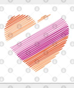 Lesbian Posters - Lesbian Flag Heart Poster TP1503 5 - Lesbian Flag Lesbian Flag Heart