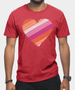 Lesbian T-Shirts - Lesbian Flag Heart T-Shirt TP1503 8 - Lesbian Flag Lesbian Flag Heart