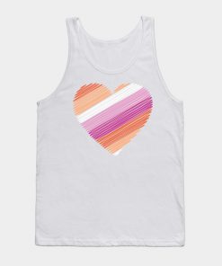 Lesbian Tank Tops - Lesbian Flag Heart Tank Top TP1503 3 - Lesbian Flag Lesbian Flag Heart