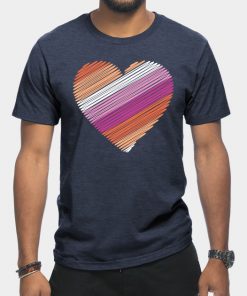 Lesbian T-Shirts - Lesbian Flag Heart T-Shirt TP1503 9 - Lesbian Flag Lesbian Flag Heart