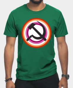 Lesbian T-Shirts - Lesbian Pride Communist T-Shirt TP1503 10 - Lesbian Flag Lesbian Pride Communist