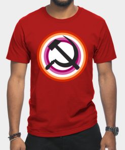 Lesbian T-Shirts - Lesbian Pride Communist T-Shirt TP1503 11 - Lesbian Flag Lesbian Pride Communist