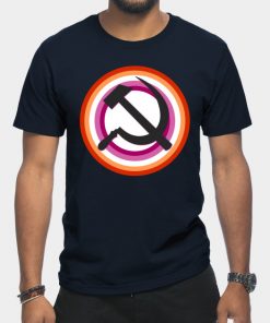 Lesbian T-Shirts - Lesbian Pride Communist T-Shirt TP1503 13 - Lesbian Flag Lesbian Pride Communist