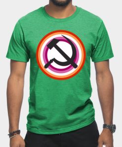 Lesbian T-Shirts - Lesbian Pride Communist T-Shirt TP1503 14 - Lesbian Flag Lesbian Pride Communist