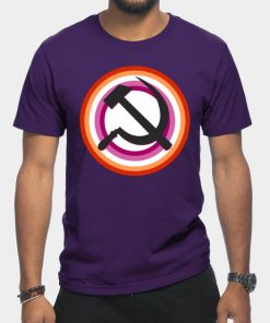 Lesbian T-Shirts - Lesbian Pride Communist T-Shirt TP1503 16 - Lesbian Flag Lesbian Pride Communist