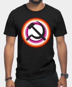 Lesbian T-Shirts - Lesbian Pride Communist T-Shirt TP1503 17 - Lesbian Flag Lesbian Pride Communist