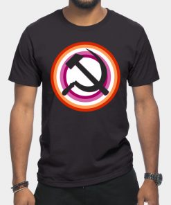 Lesbian T-Shirts - Lesbian Pride Communist T-Shirt TP1503 18 - Lesbian Flag Lesbian Pride Communist