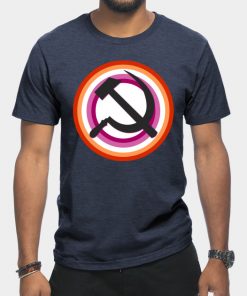 Lesbian T-Shirts - Lesbian Pride Communist T-Shirt TP1503 2 - Lesbian Flag Lesbian Pride Communist
