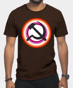 Lesbian T-Shirts - Lesbian Pride Communist T-Shirt TP1503 21 - Lesbian Flag Lesbian Pride Communist