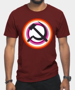 Lesbian T-Shirts - Lesbian Pride Communist T-Shirt TP1503 23 - Lesbian Flag Lesbian Pride Communist