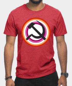Lesbian T-Shirts - Lesbian Pride Communist T-Shirt TP1503 4 - Lesbian Flag Lesbian Pride Communist