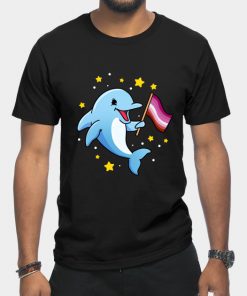 Lesbian T-Shirts - Lesbian Dolphin Lesbian Pride T-Shirt TP1503 10 - Lesbian Flag Lesbian Dolphin Lesbian Pride